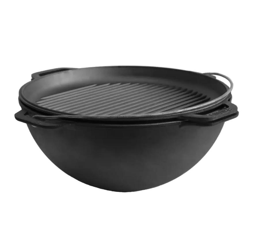 Казан азiатський чавунний Brizoll з кришкою-сковородою 10 л 36 см (KA10-3)