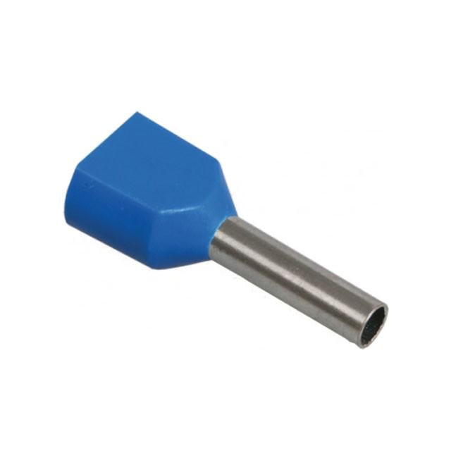 Накінечник ізольований подвійний УЕК НГІ2 2,5-12 2х2, 5 мм2 гільза 12 мм 100 шт. Синій (UTE10-D3-3-100)
