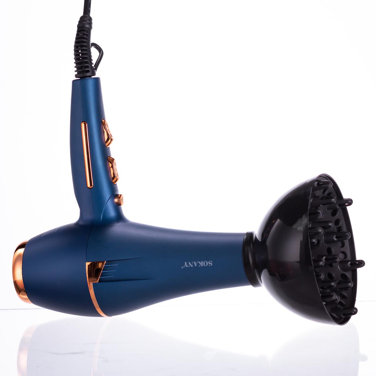 Фен для волосся Sokany SK-14001 з насадками концентратор та дифузор 2400 Вт (7408) - фото 10 Фен для волосся Sokany SK-14001 з насадками концентратор та дифузор 2400 Вт (7408) - фото 10