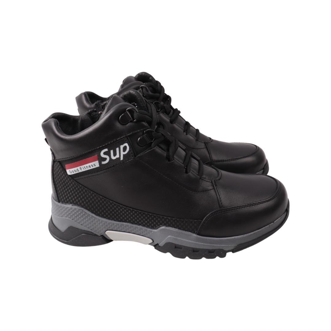 Ботинки мужские Brave из кожи р. 39 Черный (196-22ZHS)