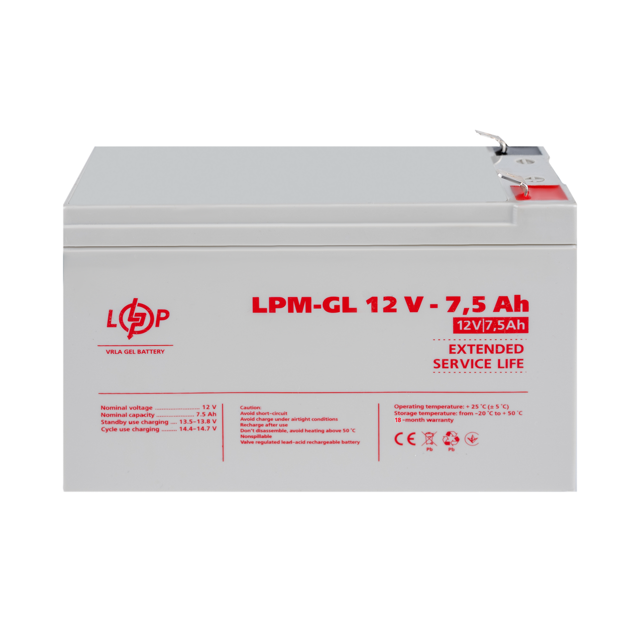 Аккумулятор гелевый LPM-GL 12V-7,5 Ah - фото 2 Аккумулятор гелевый LPM-GL 12V-7,5 Ah - фото 2
