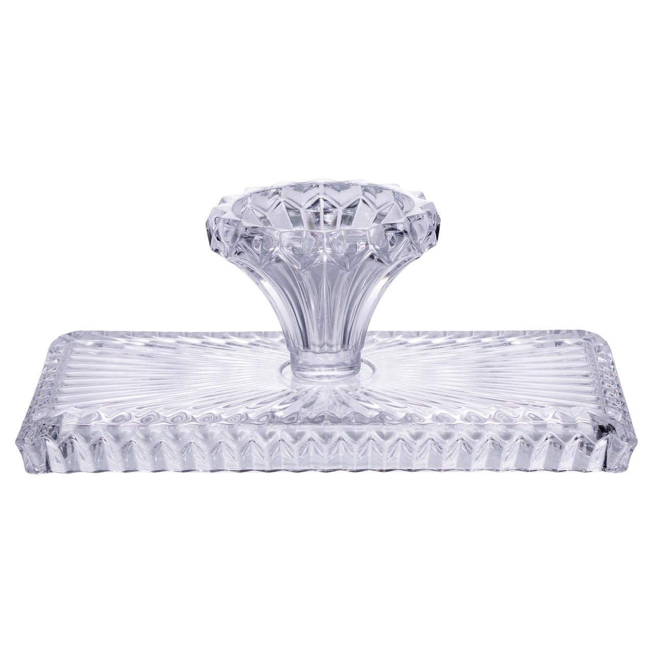 Тортовщица прямоугольная на ножке стеклянная 33х17х13,5 см (HP-19-146C) - фото 3