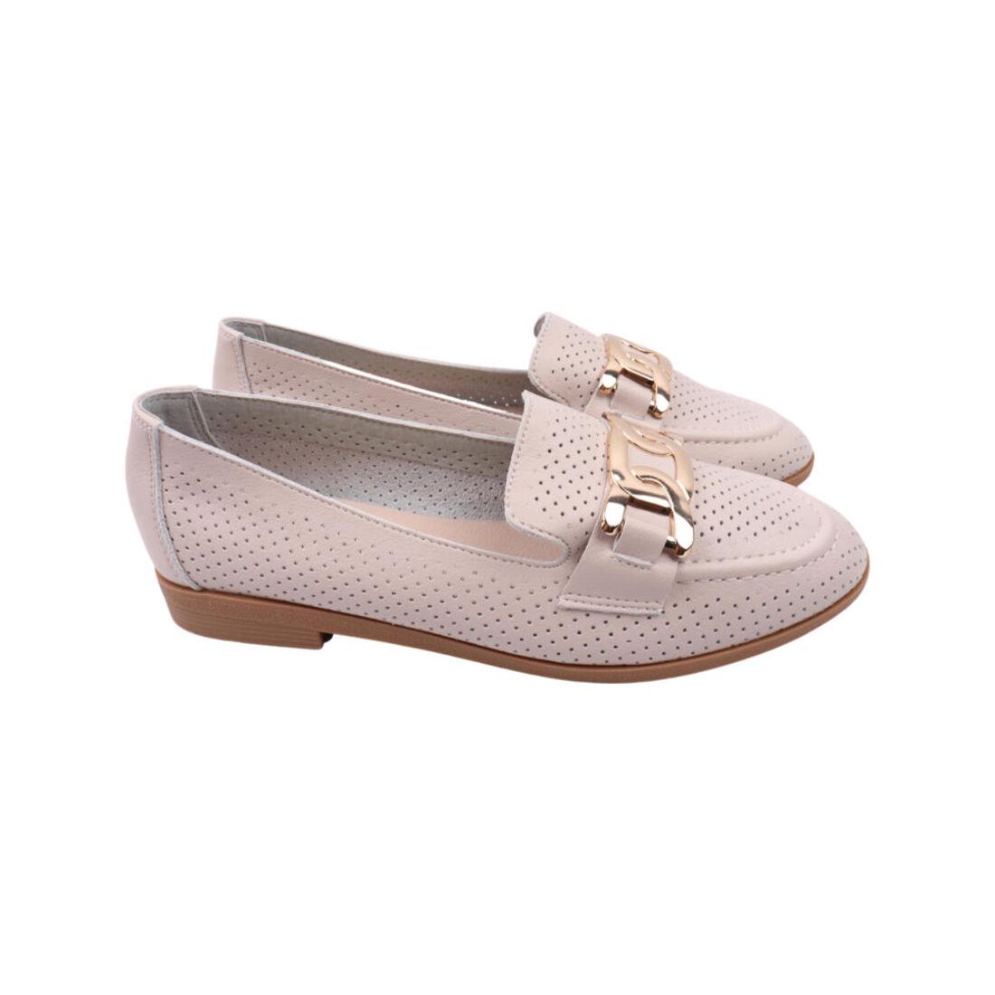 Туфли женские Farinni из кожи р. 39 Бежевый (294-22LTBP)