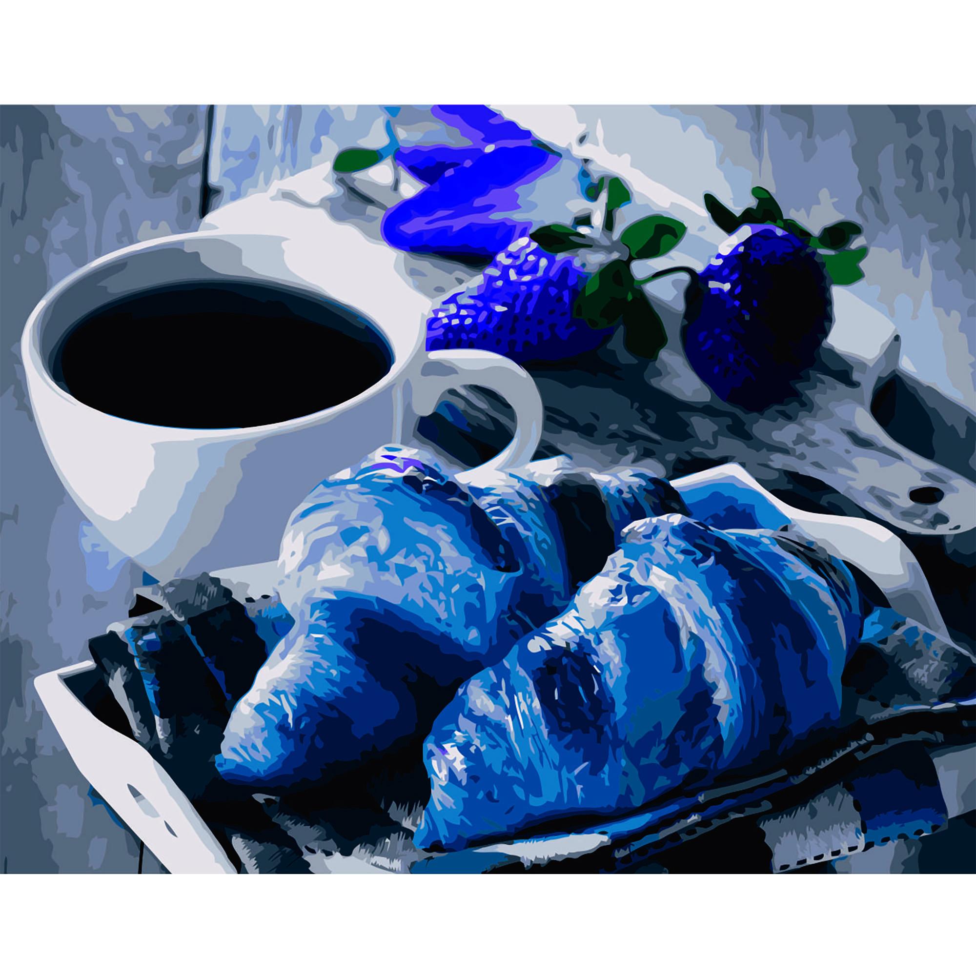 Картина по номерам Strateg Утренний кофе с круассанами 40x50 см (VA-2617)