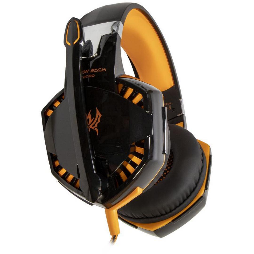 Навушники ігрові Kotion Each G2000 Pro Gaming Headset з мікрофоном і підсвічуванням Black/Orange - фото 2