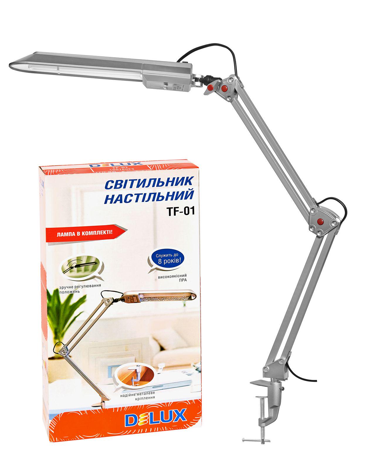 Світильник світлодіодний настільний Delux TF-01 G23 11 Вт Сірий (90015287) - фото 2 Світильник світлодіодний настільний Delux TF-01 G23 11 Вт Сірий (90015287) - фото 2