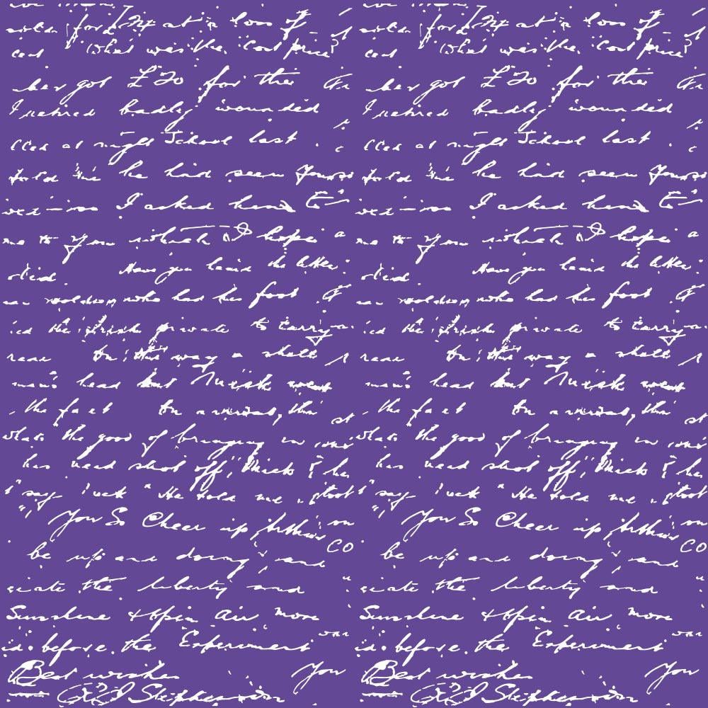 Лист бумаги односторонний Silver Text с серебряным тиснением 30,5х30,5 см Lavender