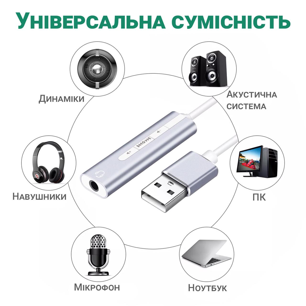 Карта Usb звукова Addap ESC-01 з регулятором гучності та плеєром - фото 7