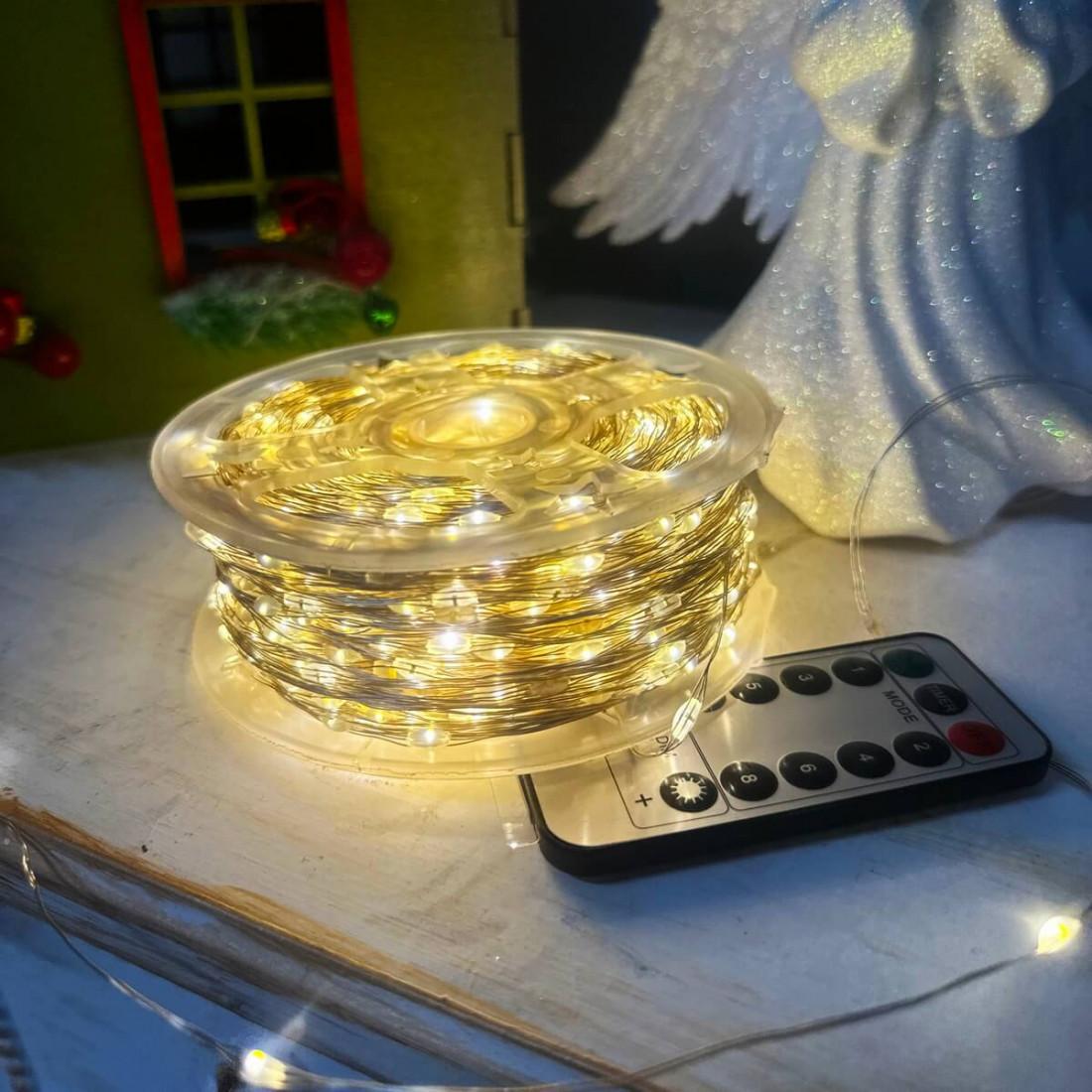 Гирлянда светодиодная Роса капля от сети белый теплый 8 режимов с пультом управления 200 м 2000 ламп (1264) - фото 3 Гирлянда светодиодная Роса капля от сети белый теплый 8 режимов с пультом управления 200 м 2000 ламп (1264) - фото 3