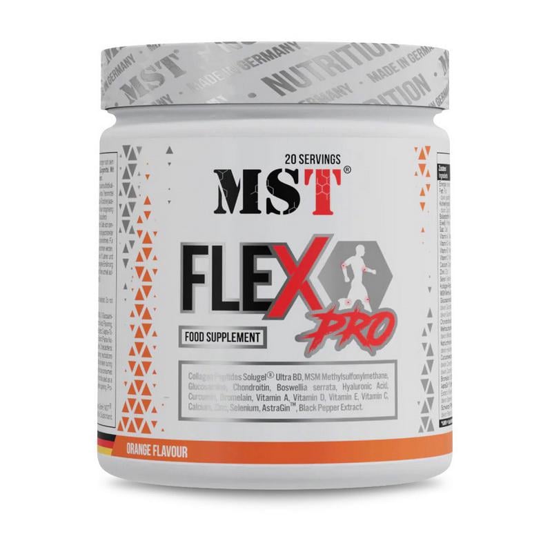Хондропротектор MST FleX Pro глюкозамин хондроитин и MSM 300 г Апельсин
