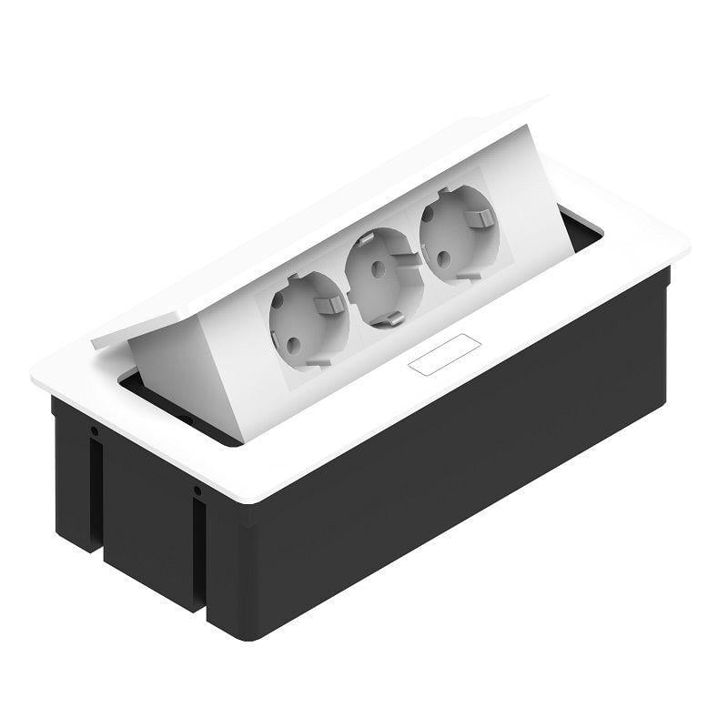 Встраиваемая розетка прямоугольная Rejs 3 розетки Schuko Белый Встраиваемая розетка прямоугольная Rejs 3 розетки Schuko Белый