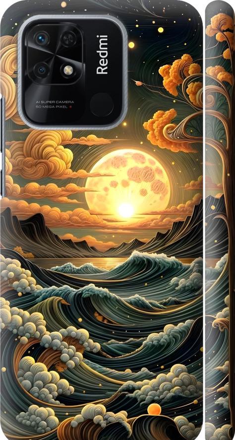 Чехол на Xiaomi Redmi 10C Арт волны (6332m-2591-42517)