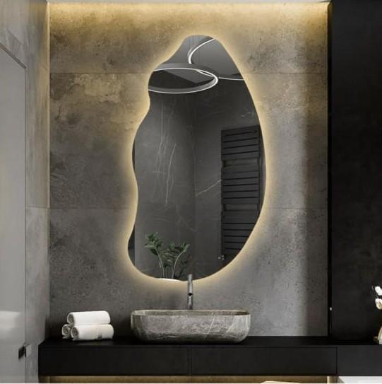 Зеркало фигурное с задней фоновой подсветкой Prim 123x70 см