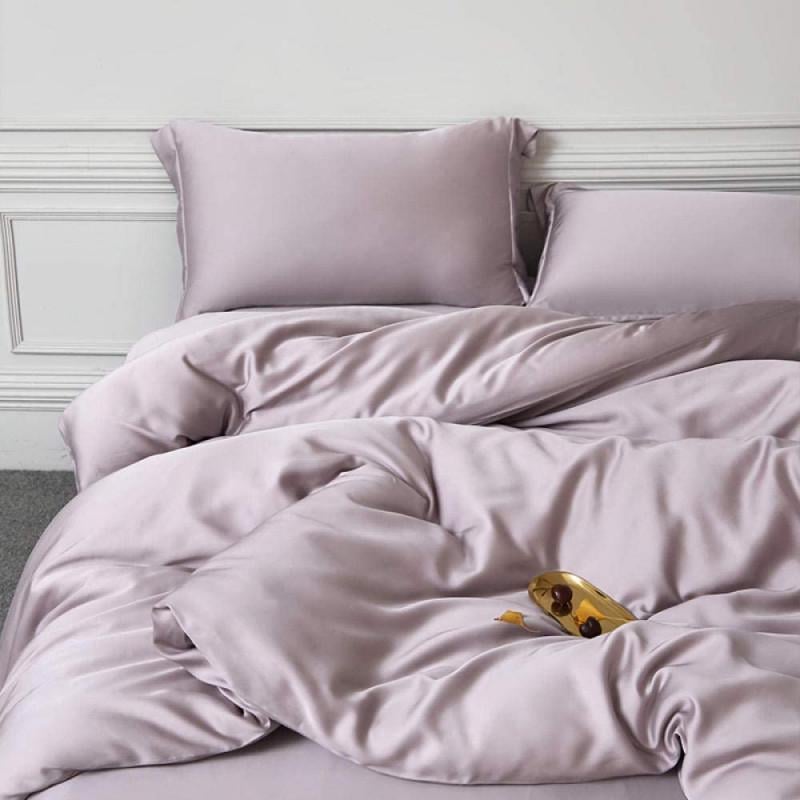 Постельное белье Meriset Premium сатин двуспальное на резинке Pearl pink (550382-6)