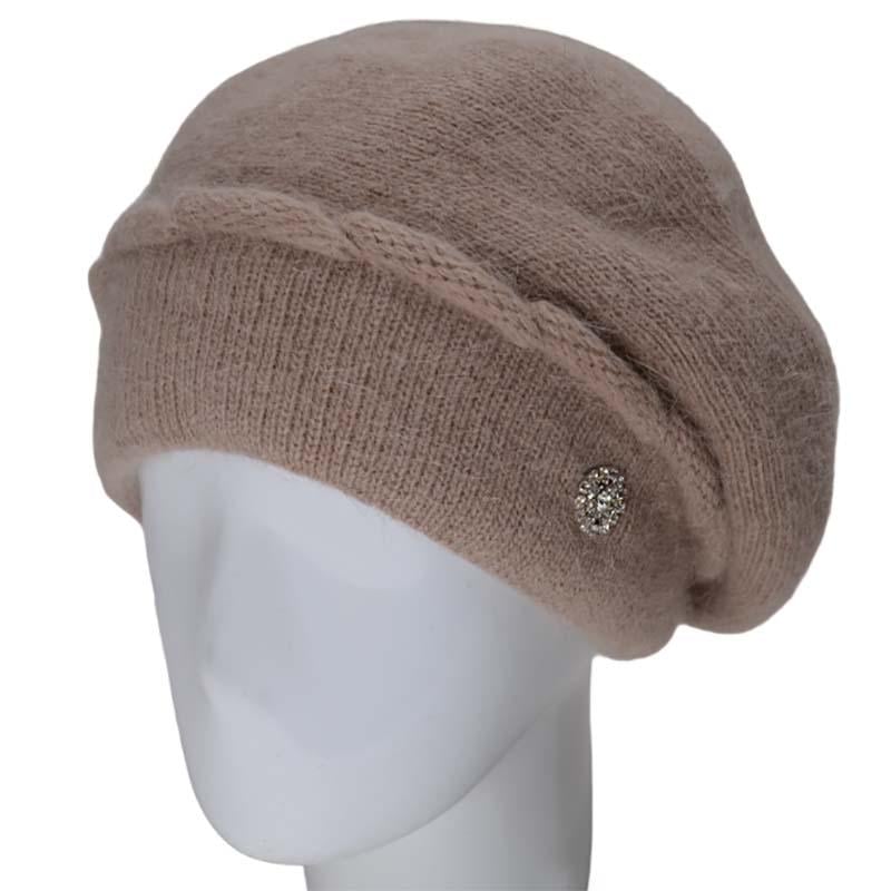 Берет жіночий Novita Динара ангоровий зимовий Бежевий (118710)