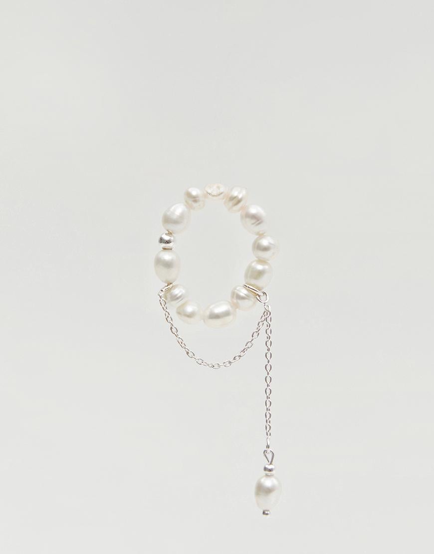 Каблучка Pearl Tear Ring ROTERSAND срібна р. 20-20,5
