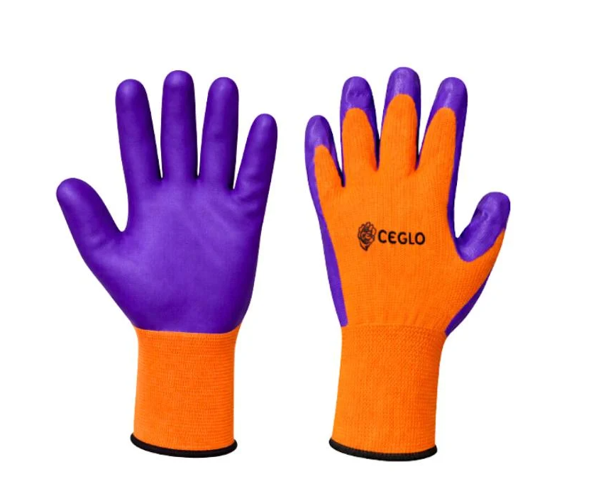 Перчатки рабочие с латексным покрытием 24 пары Фиолетовый (4456)