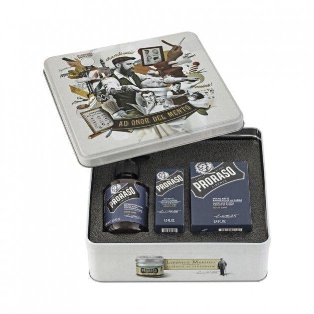 Набор подарочных для ухода за бородой Azur Lime Proraso