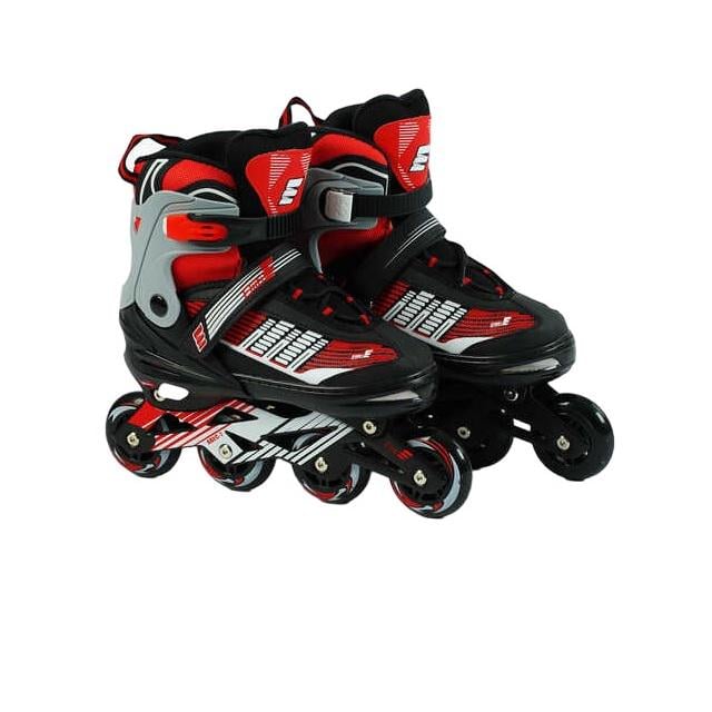 Роликові ковзани Best Roller PU колеса що світяться 24-26 см р. 38-41 Black/Red (04670-L)