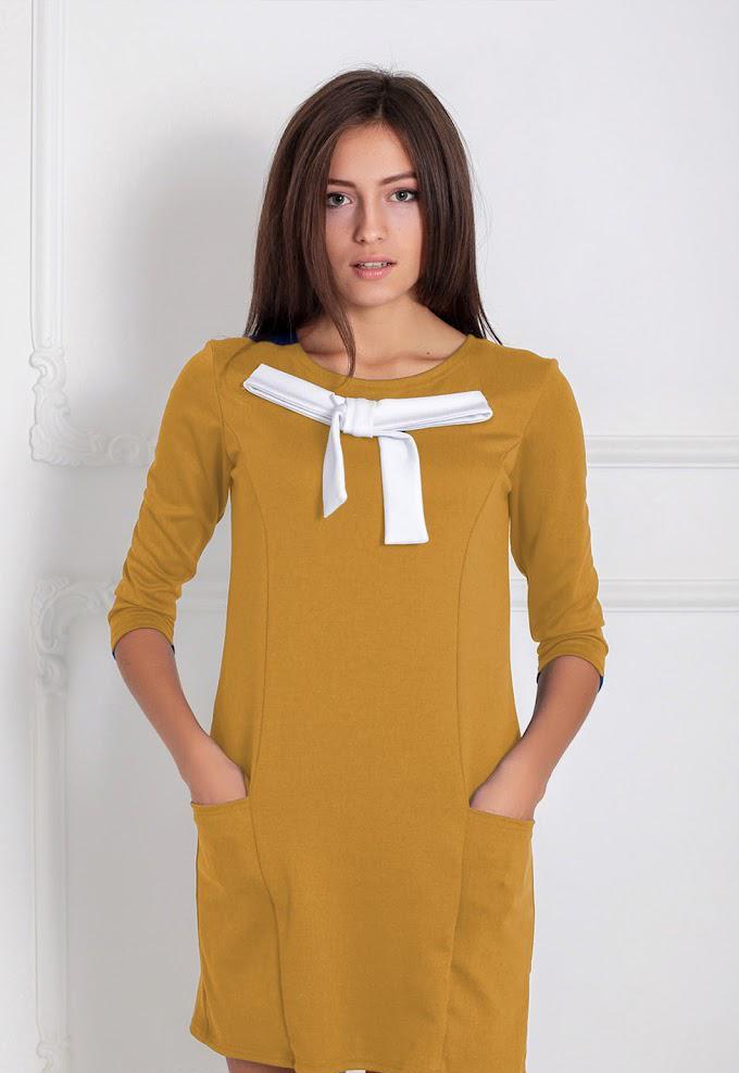 Платье Podium Persian 14890-MUSTARD L Горчичный