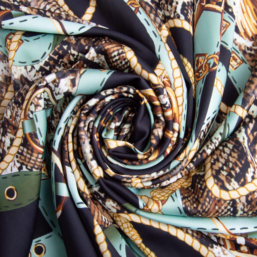 Ткань атлас с рисунком Cavalli 90 гр/м2 145 см (26061)