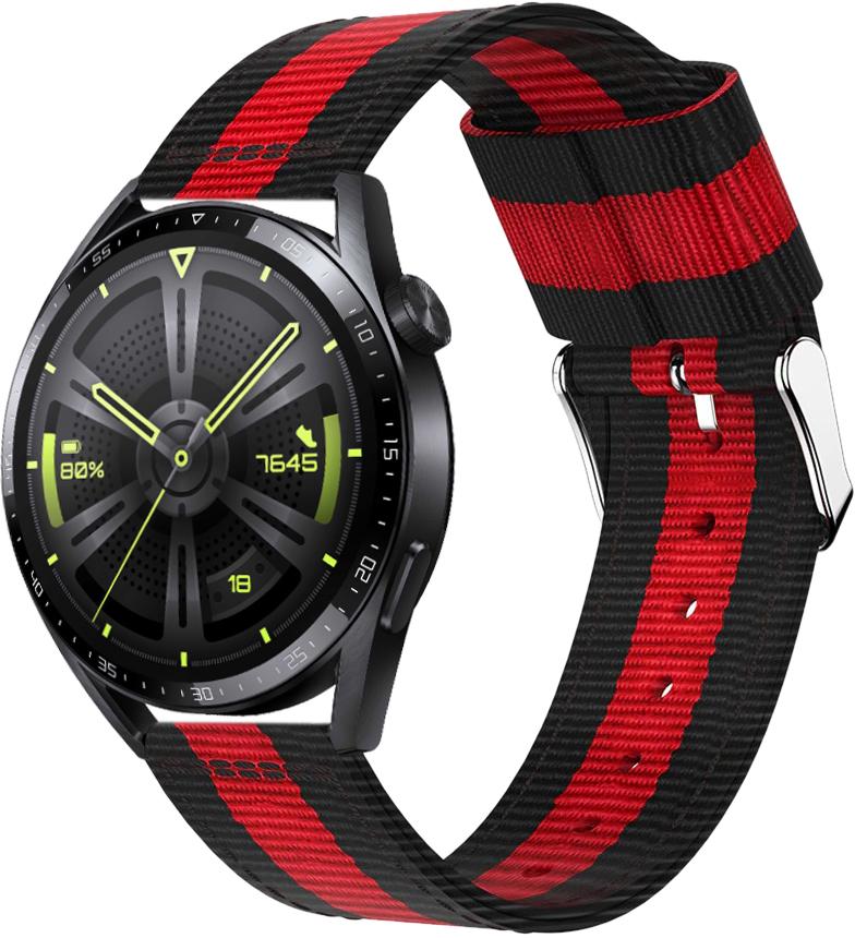 Ремешок тканевый Canvas для Huawei Watch GT3 46 мм Black/Red (26136)