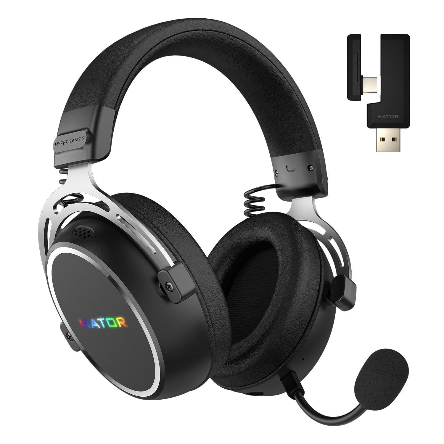 Навушники бездротові Hator Hypergang 3 Wireless Bluetooth 5.3 та USB-ресивер Black (ESH55)