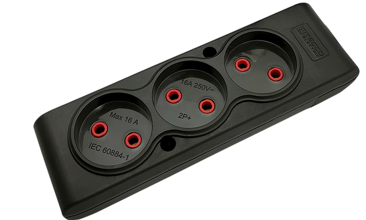 Колодка TECCO 3 поста 16А без заземления (455)