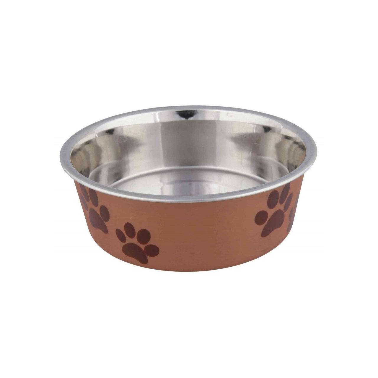 Миска Trixie для собак на гумовій основі металева з пластиковим покриттям 300 мл 12 см Помаранчевий (4011905252414_1)