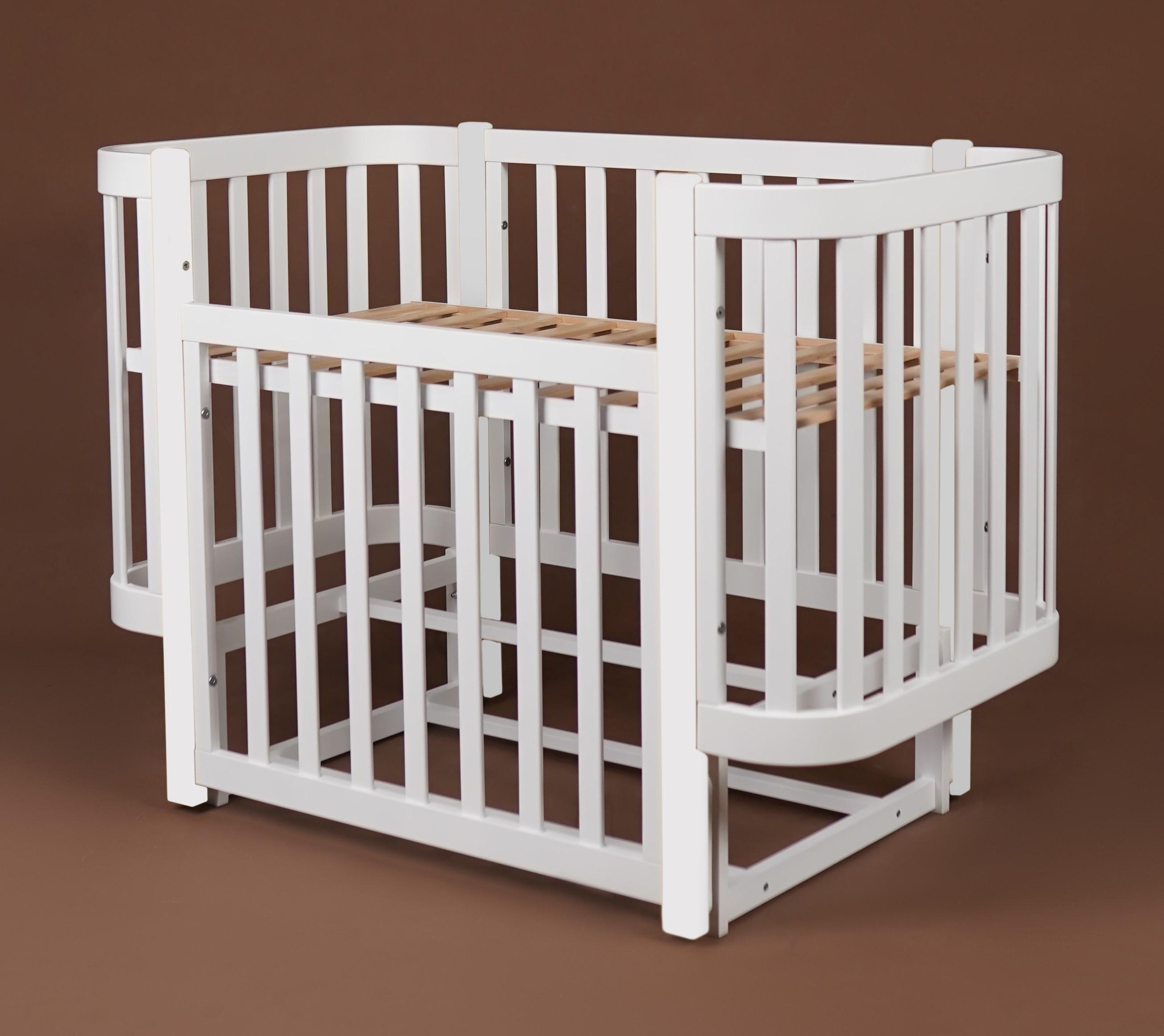 Детская кроватка Dominanta Венеция с маятником и подвижной боковиной Белый (ЛД 9 Б_02) - фото 2