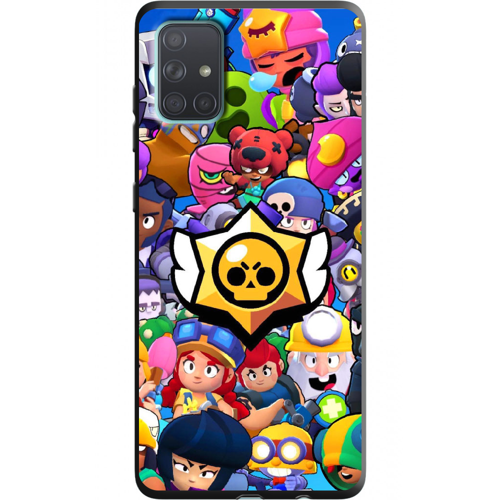 Чехол BoxFace Samsung A715 Galaxy A71 Brawl Stars Черный силикон (38850-up2389-38948)