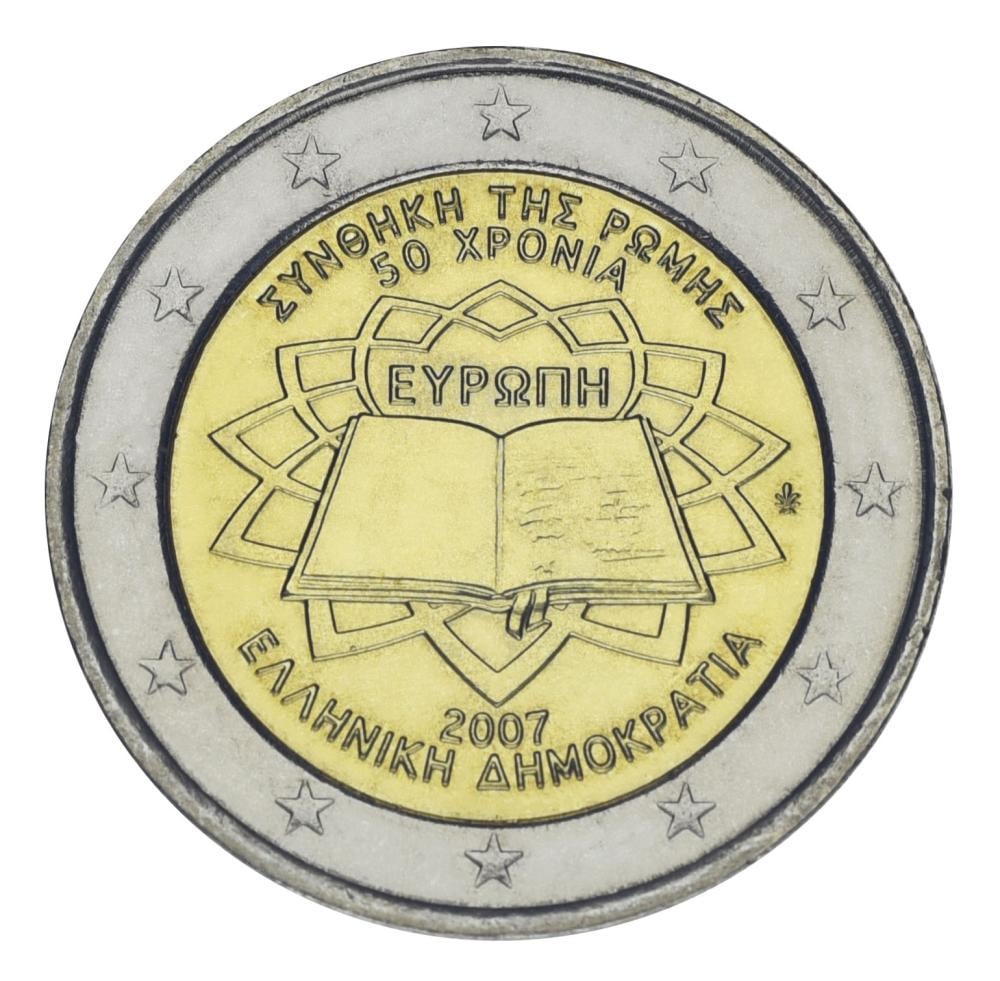 Коллекционная монета Греция 2 евро 2007 Римский договор UNC (KM#216)