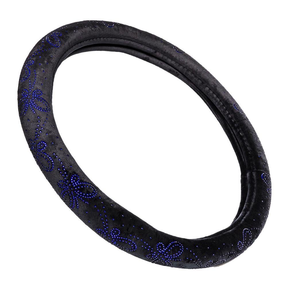 Чохол на кермо з фланелі Elegant метелик з синього каміння M 38 см Чорний (EL 115 271)