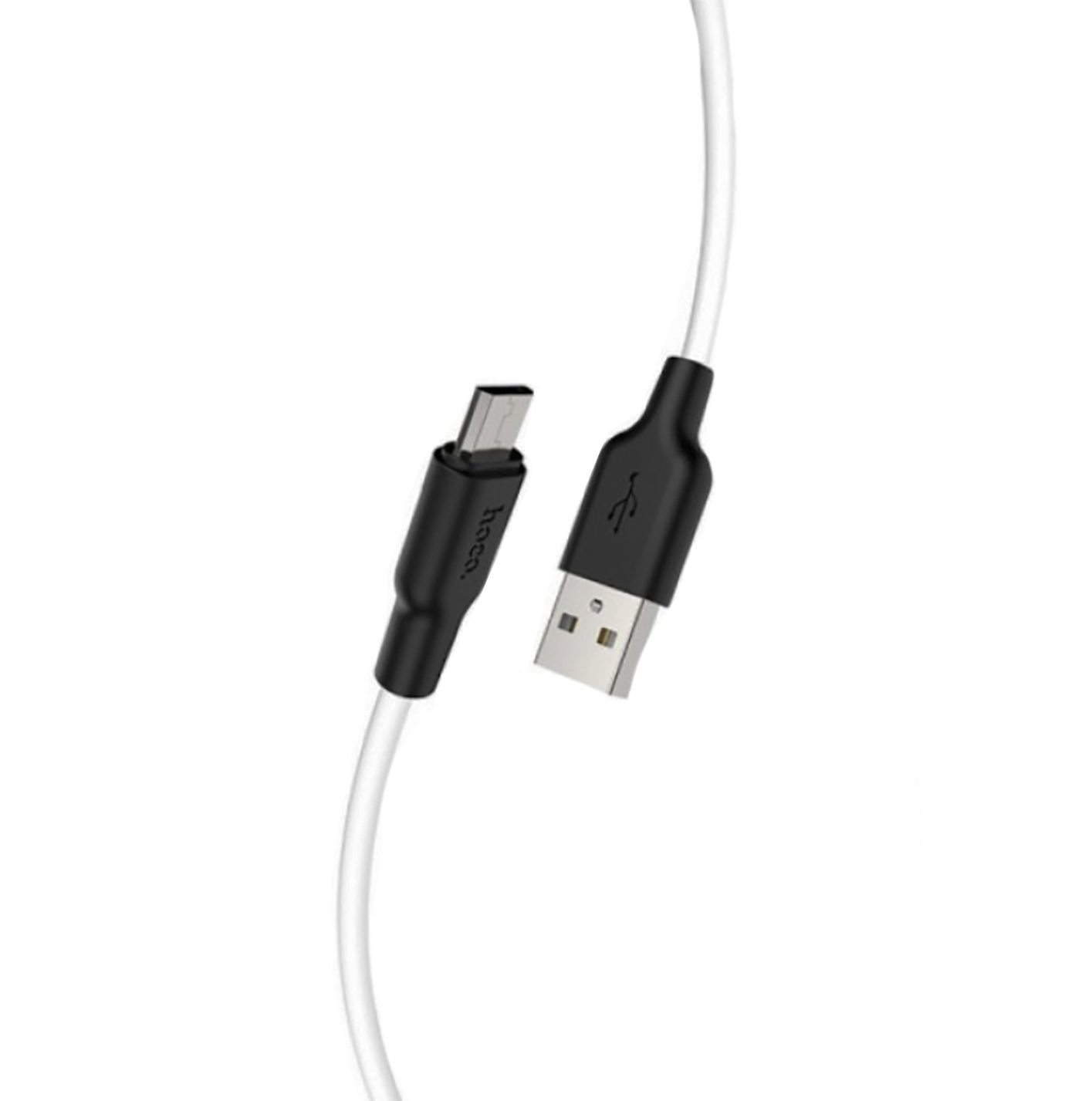 Кабель HOCO X21 Plus Micro USB USB Silicone 1 м Черно-белый