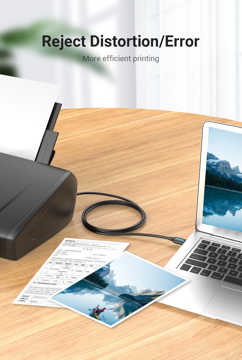 кабель екранований для принтера Vention USB 2.0 A-B 480 Мбіт/с нікельовані конектори 15 м Чорний (COQBN) - фото 4 кабель екранований для принтера Vention USB 2.0 A-B 480 Мбіт/с нікельовані конектори 15 м Чорний (COQBN) - фото 4