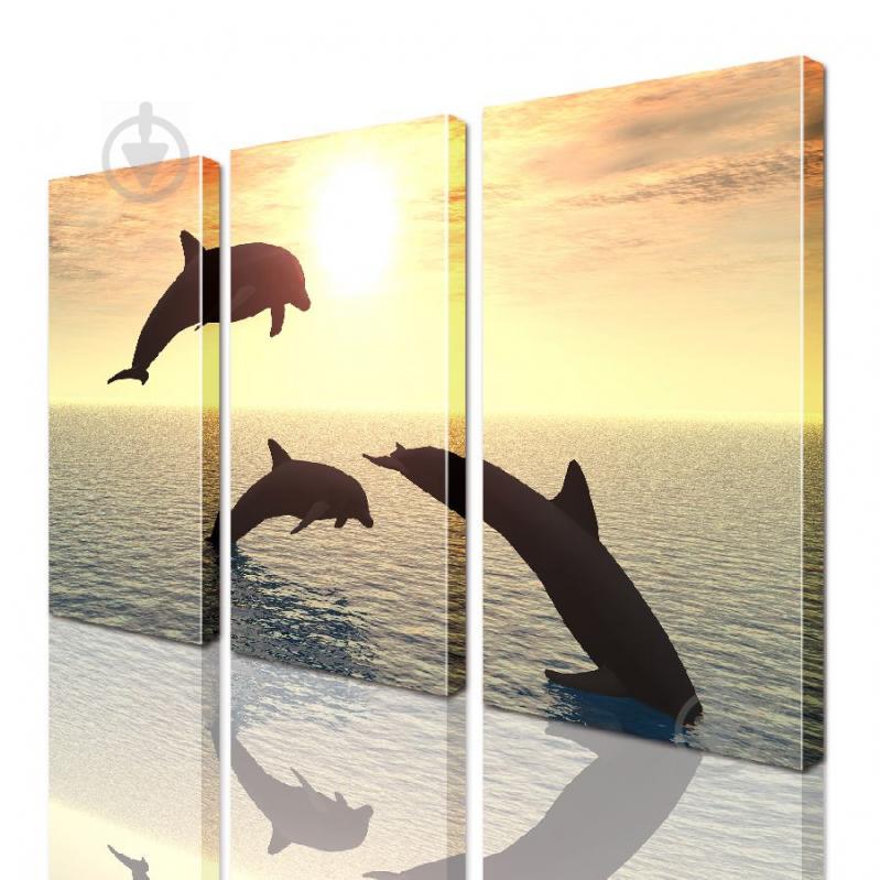 Модульная картина Дельфины ADJ0079 размер 95 х 120 см