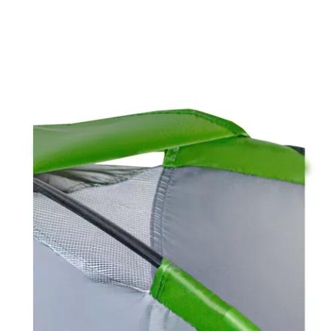 Палатка с навесом в чехле туристическая четырехместная 200х200х110 см Серо-зеленый - фото 9
