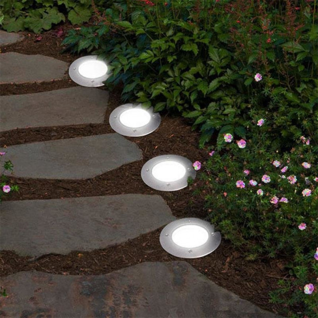 Солнечный уличный светильник для дома и сада Solar Disk Lights 4 шт. - фото 7