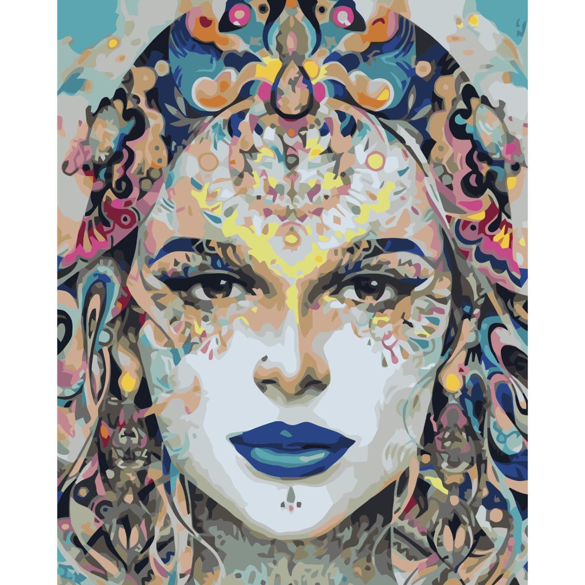 Картина по номерам Strateg Премиум Рисунок на лице с лаком 40х50 см (VA-3767)