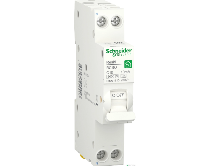 Диференційний автоматичний вимикач Schneider Electric RESI9 6kA 1P+N 10A C 10mA (R9D81610) Диференційний автоматичний вимикач Schneider Electric RESI9 6kA 1P+N 10A C 10mA (R9D81610)