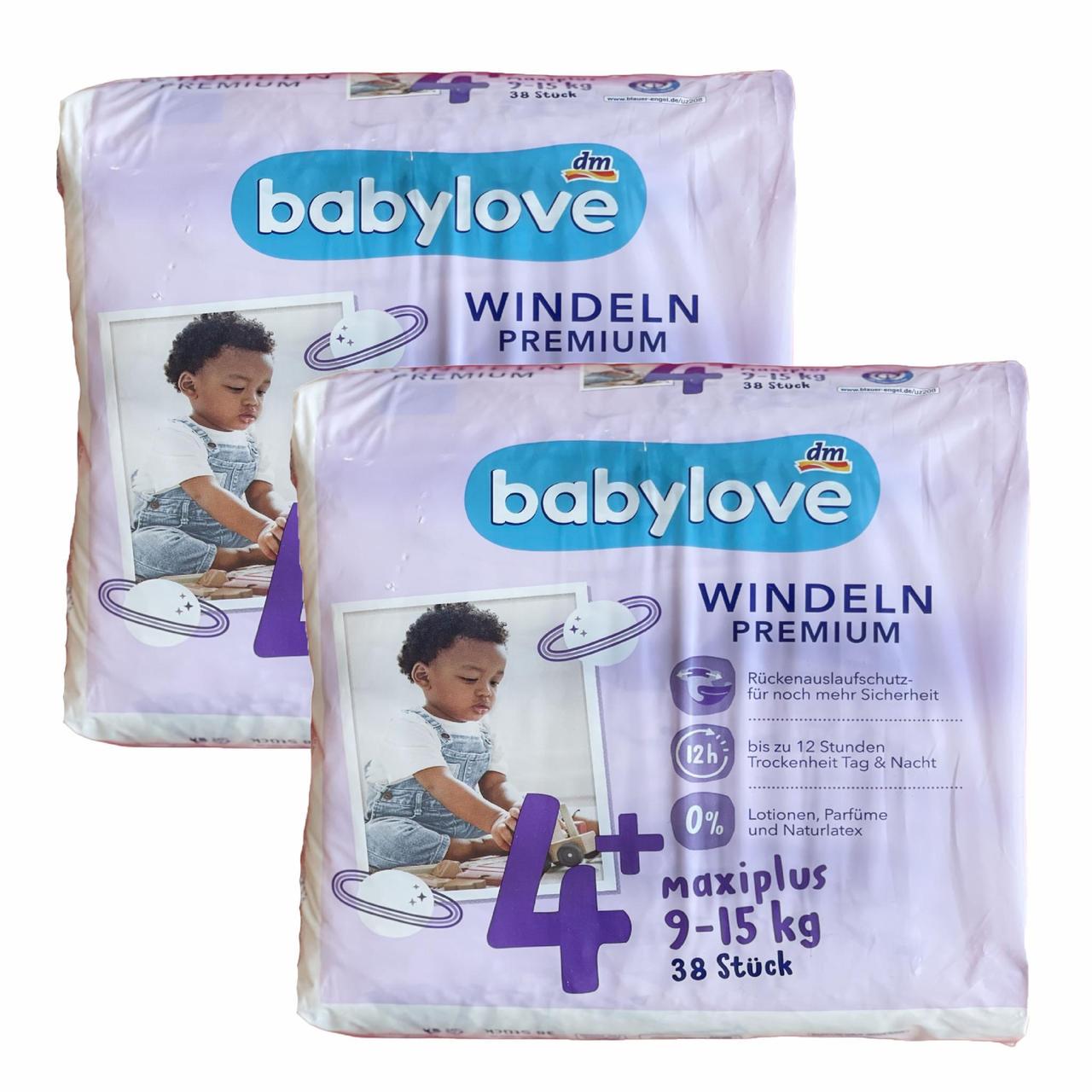 Підгузки дитячі Babylove Premium 4+ Maxi Plus 9-15 кг 76 шт. (2301031484)