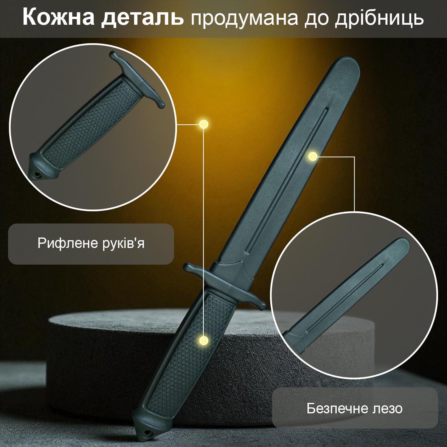 Нож тренировочный обоюдоострый GDragon из полипропилена Черный (141_7_0_1) - фото 3 Нож тренировочный обоюдоострый GDragon из полипропилена Черный (141_7_0_1) - фото 3