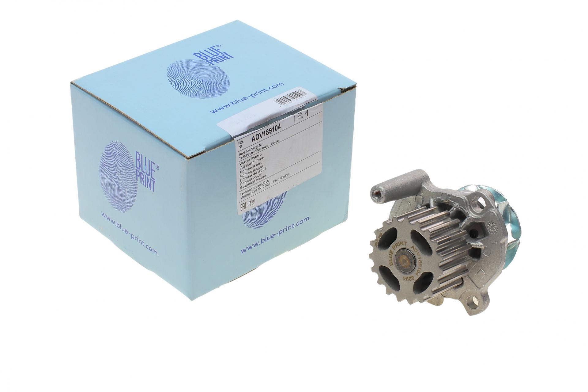 Водяная помпа BLUE PRINT Audi A3-A6/Seat/Skoda Octavia/VW Golf/Passat/Caddy/Mitsubishi Lancer 1.9-2.0TDI 00-19z (ADV189104)