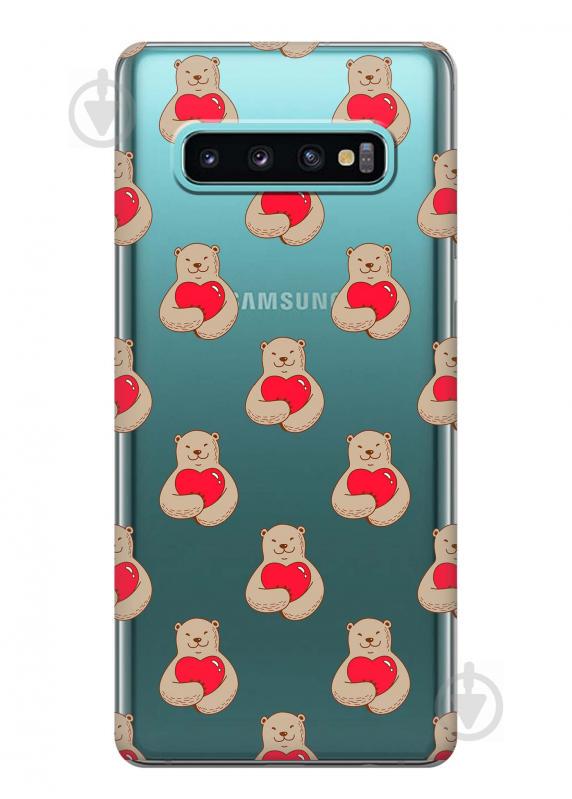 Чехол iSwag для Samsung Galaxy S10 Влюбленные медведи (H411)
