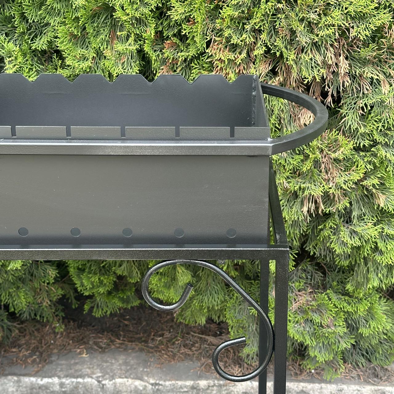 Мангал Metalzavod Гефест на 15 шампурів 3 мм на дровниці 116х39,5х94,5 см (MD15-3) - фото 5