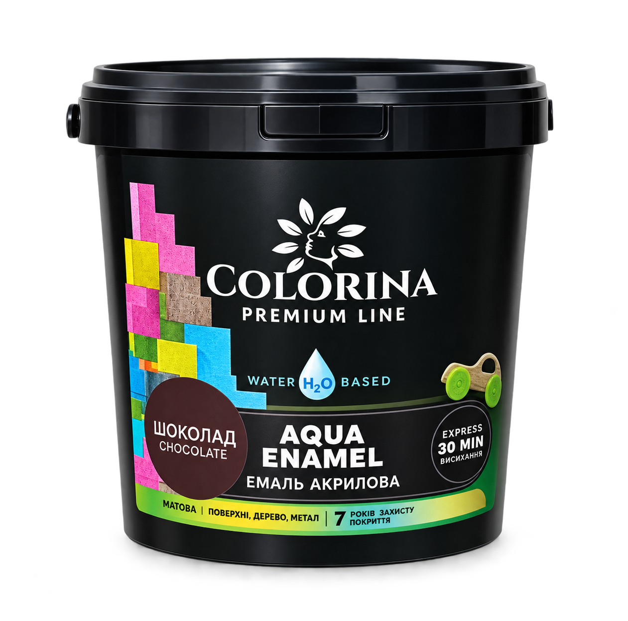 Краска без запаха Colorina Aqua ENAMEL акриловая 0,9 л Шоколадная (31641952)
