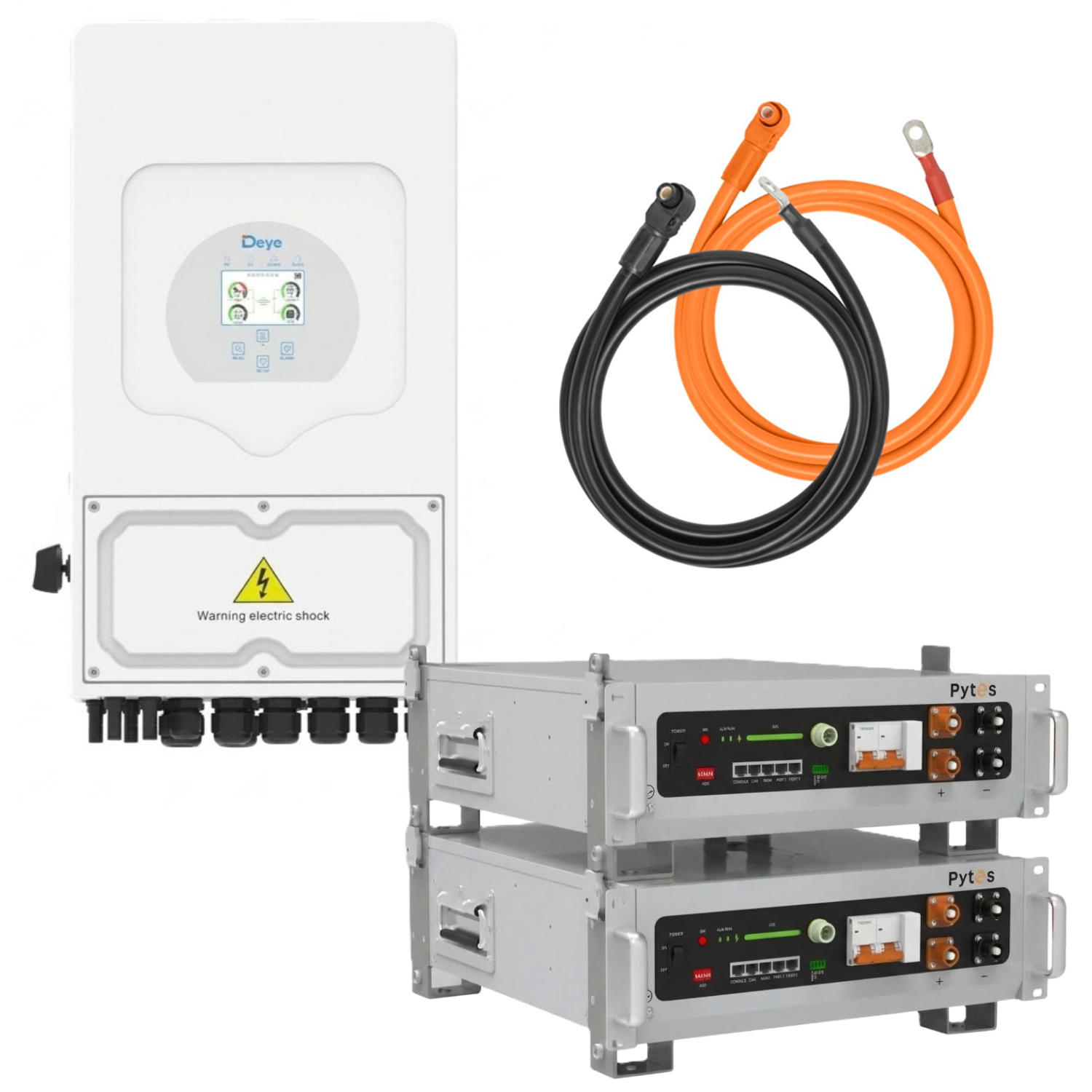 Комплект автономного энергоснабжения Deye SUN-8K-SG05LP1-EU 8 кВт и Pytes V5°α Plus H+ 2 шт. 5,12 кВт/год LiFePO4