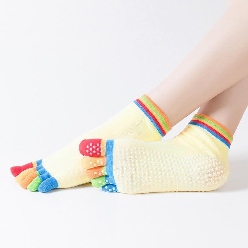 Носки для йоги с разноцветными пальцами One Size Желтый (2497) - фото 1 Носки для йоги с разноцветными пальцами One Size Желтый (2497) - фото 1