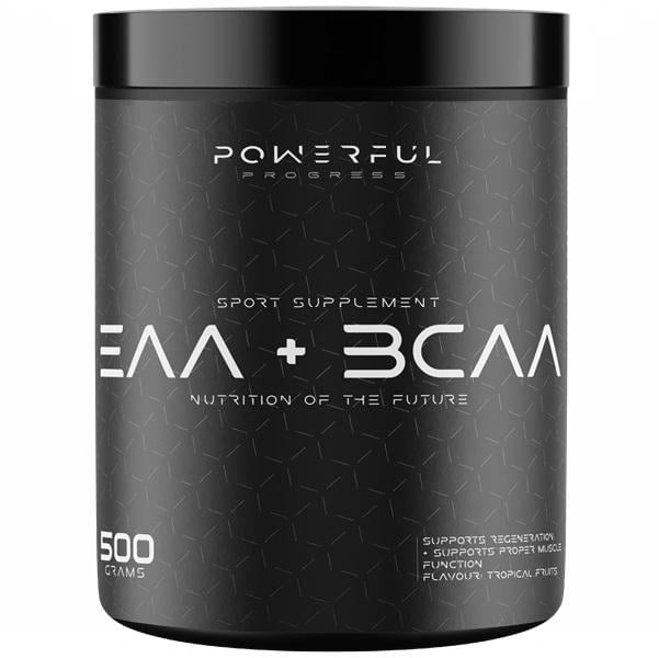 Амінокомплекс для спорту Powerful Progress EAA + BCAA 500 г 50 порцій Tropical mix (000022564)