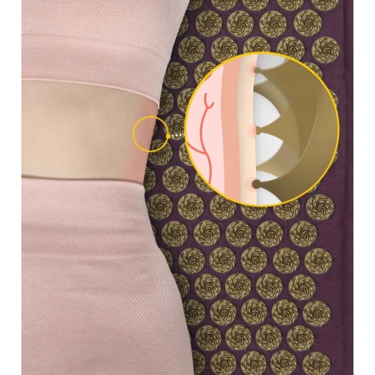 Килимок акупунктурний з подушкою 4fizjo Eco Mat аплікатор Кузнєцова Wine Red/Gold (P-5907739312907) - фото 7